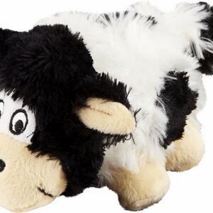 Kong Barnyard Cruncheez Cow Rattle Crunchy Plush Dog Toy